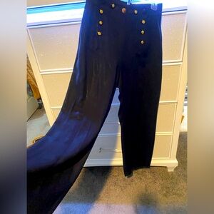 Vintage sailor pants. Blue black crêpe machine.⚓️tie up back  very unique.
